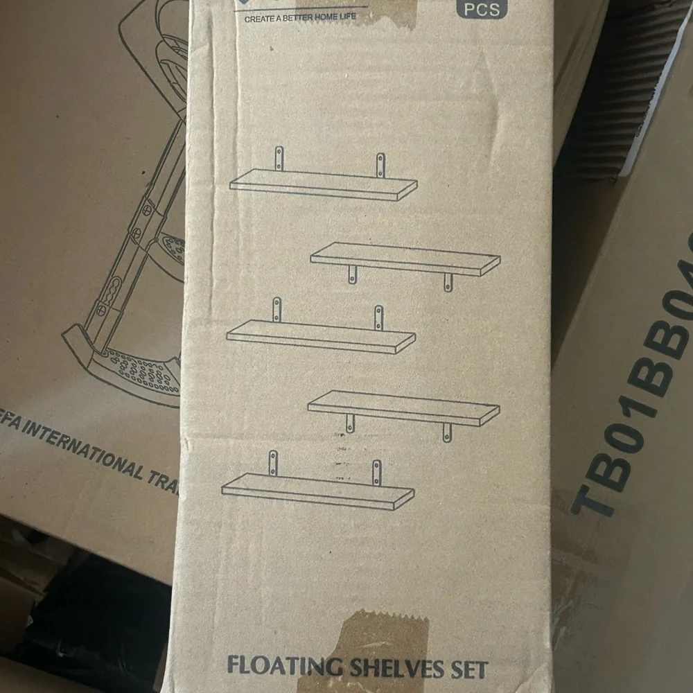 Modern Oak Floating Wall Shelves set of 5